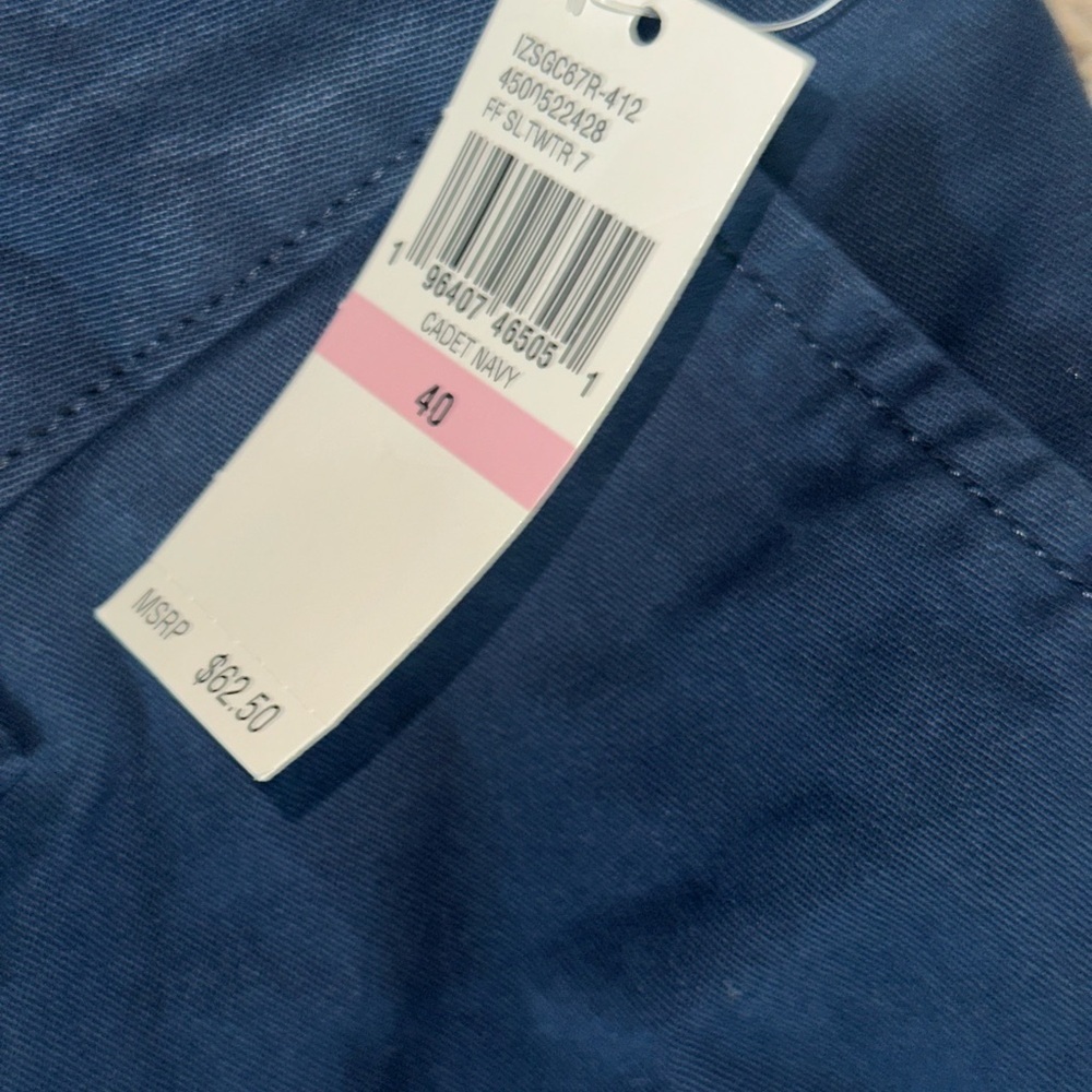 Men’s New Izod Saltwater Classic Blue Shorts Size 40 7 Inch Inseam - Picture 3 of 4